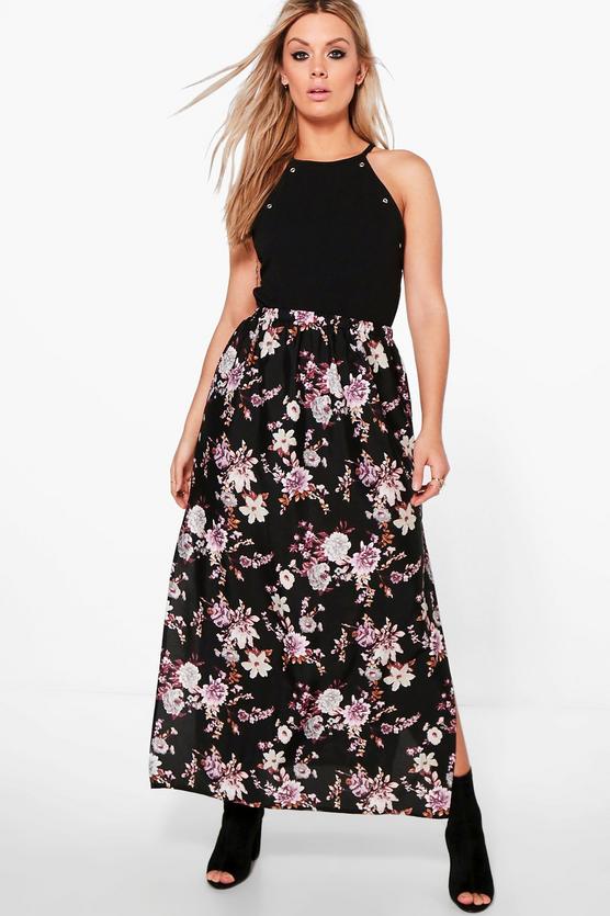 Plus Penny Floral Maxi Skirt
